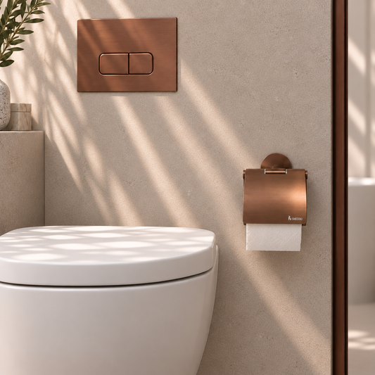 Toiletpapirholder med låg, selvklæbende