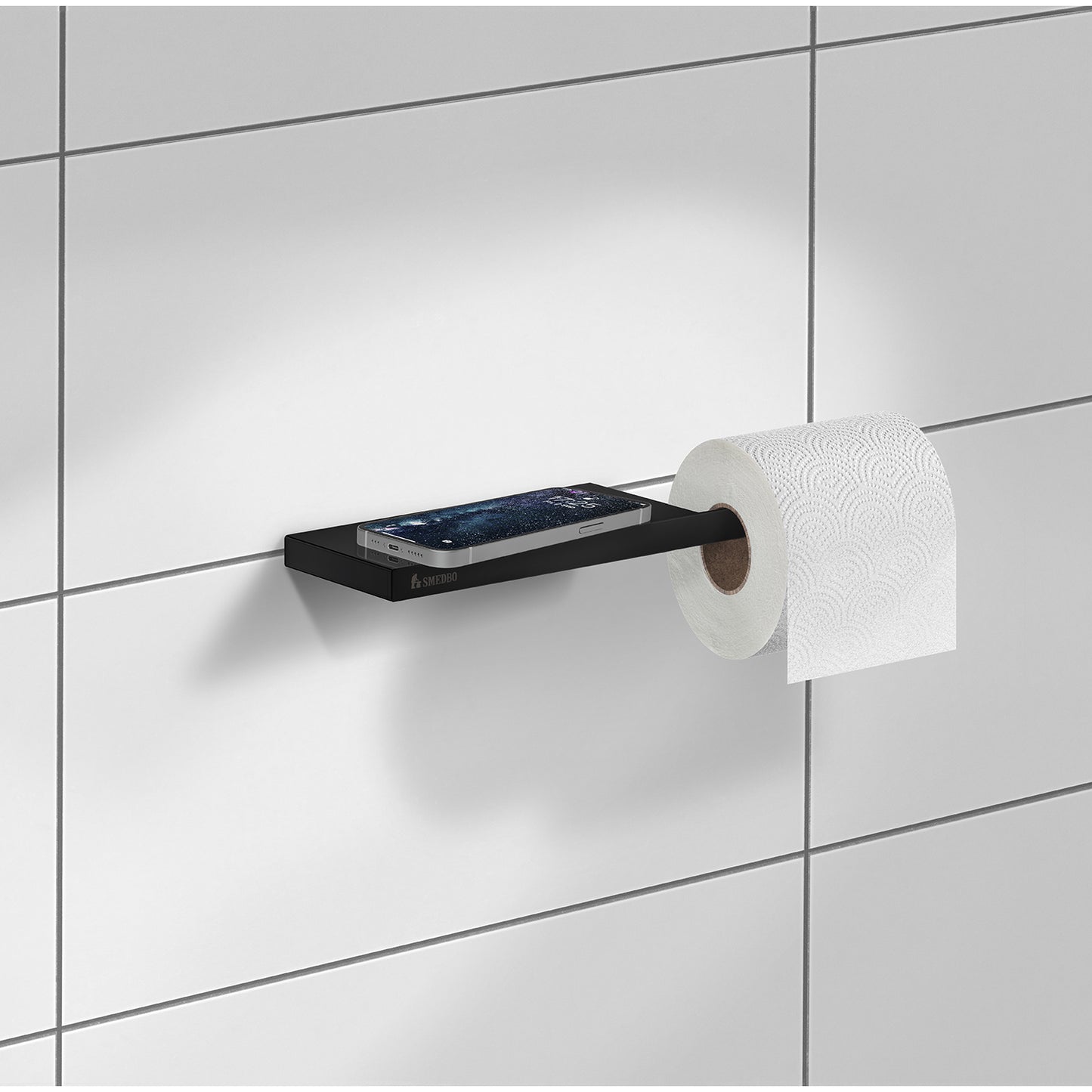 Toilet roll holder with Shelf