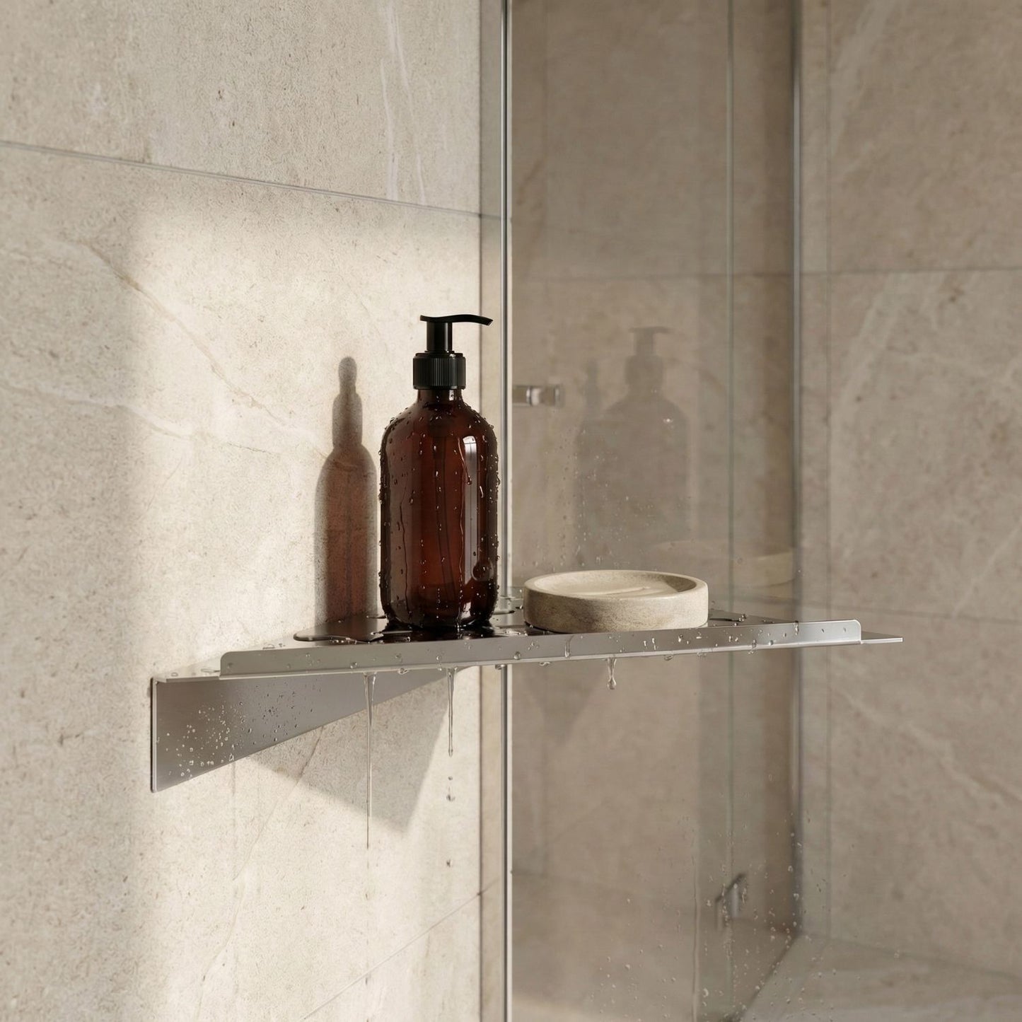 Corner Shower Shelf, self-adhesive