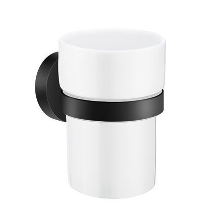 Hållare med tandborstglas i porslin