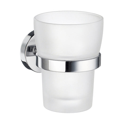 Hållare med tandborstglas, frostat glas