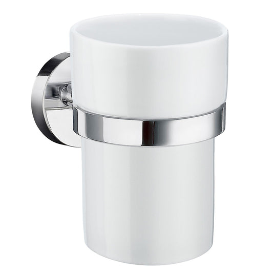 Hållare med tandborstglas i porslin