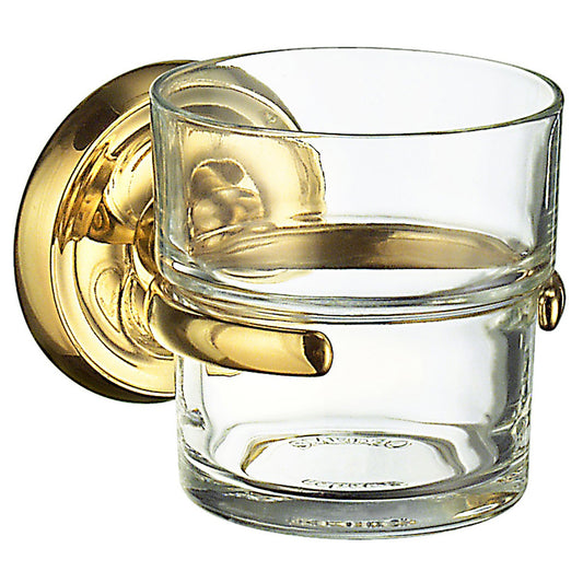Hållare med tandborstglas i klarglas
