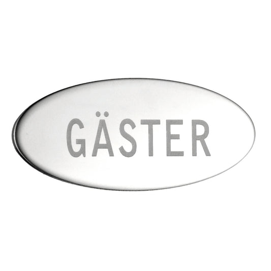 Skylt GÄSTER. Självhäftande