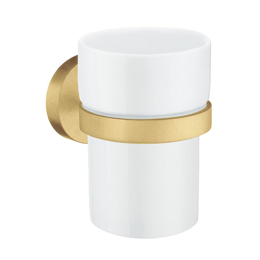 Hållare med tandborstglas i porslin