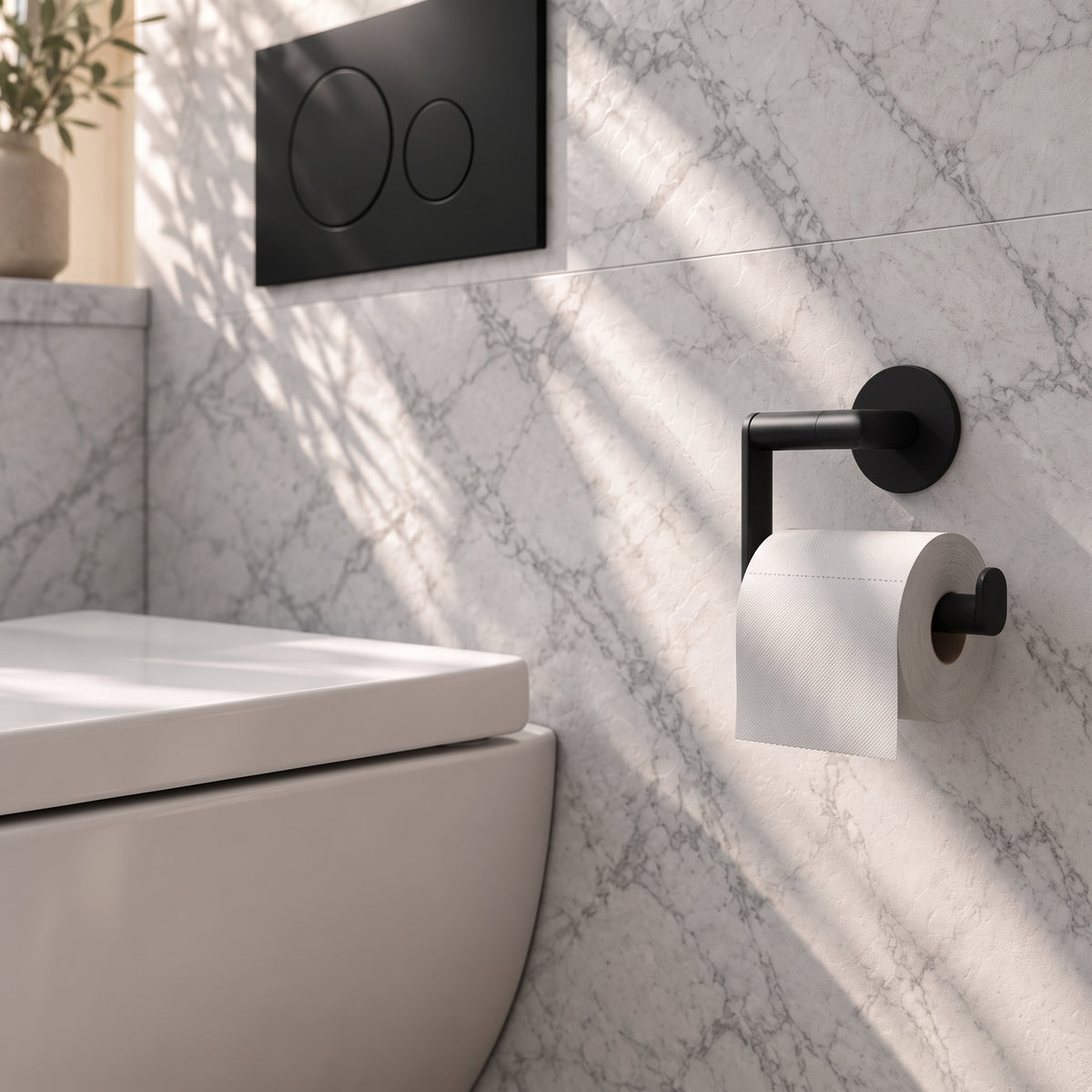 Toilet roll holder, Self-adhesive