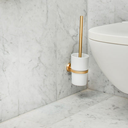 WC-borste med behållare i porslin