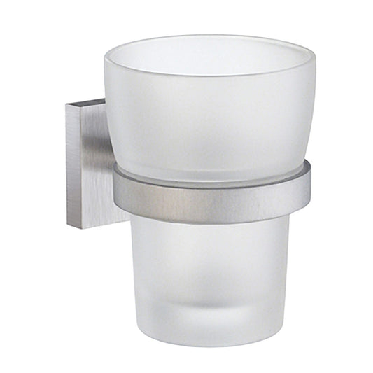 Hållare med tandborstglas, frostat glas