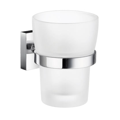Hållare med tandborstglas, frostat glas