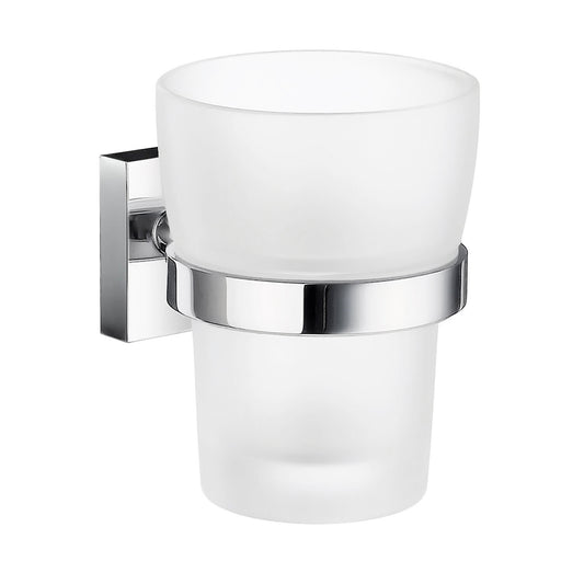 Hållare med tandborstglas, frostat glas