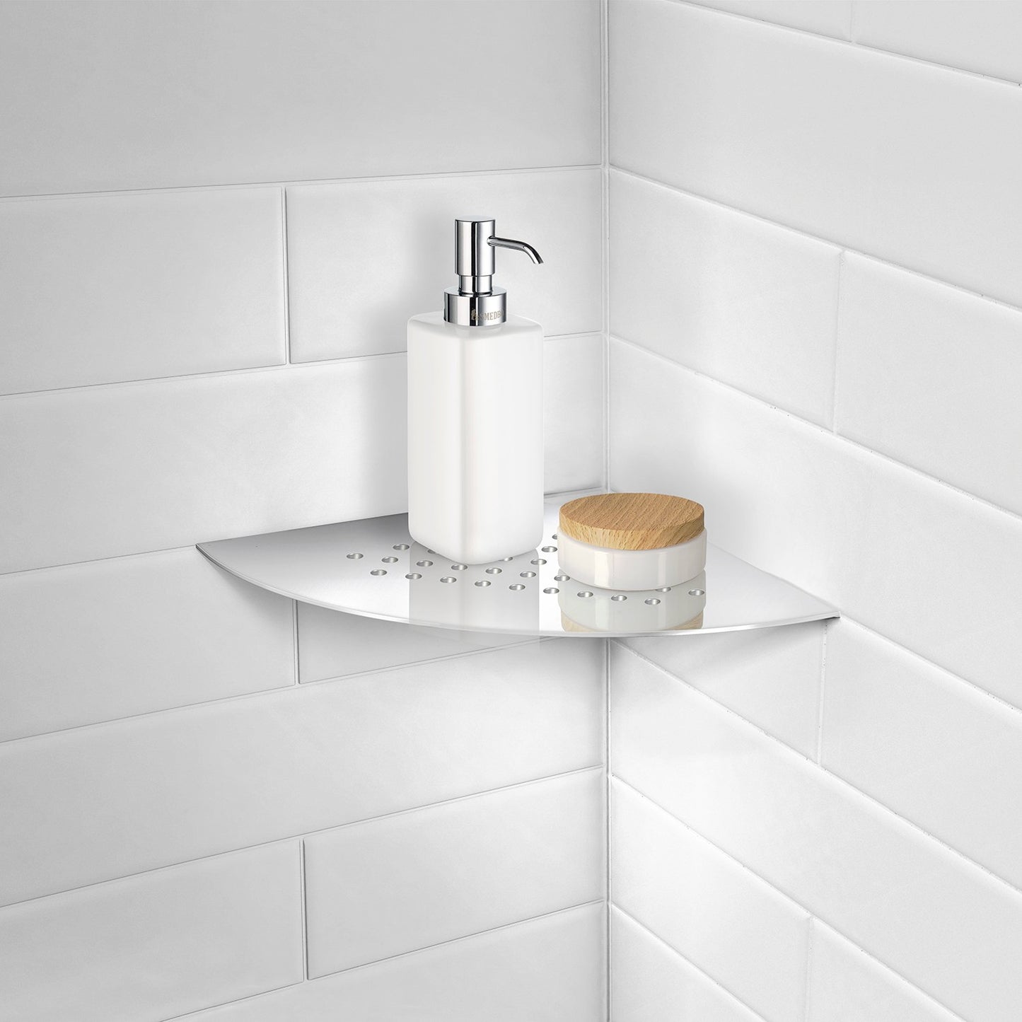 Grout Line Corner Shelf