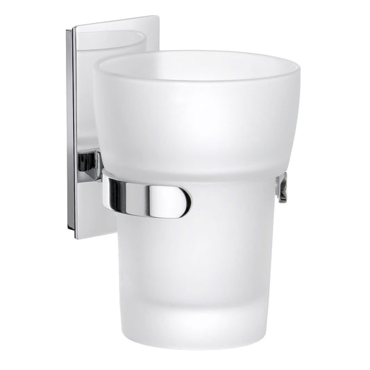 Hållare med tandborstglas, frostat glas