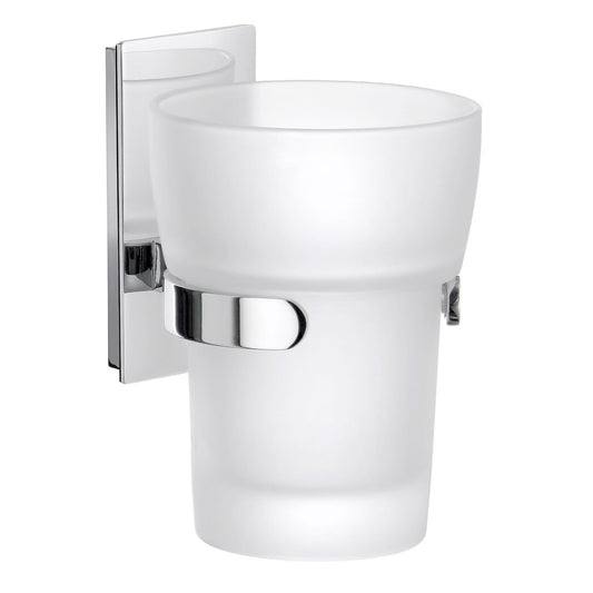 Hållare med tandborstglas, frostat glas