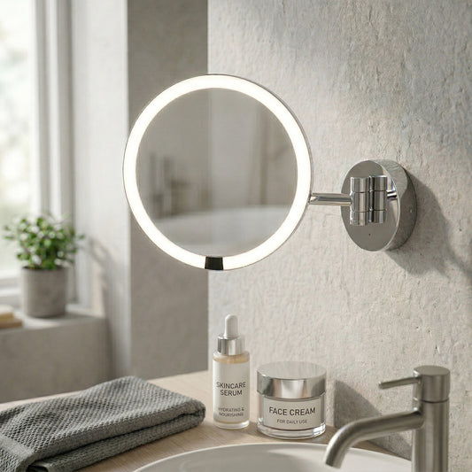 Vägghängd sminkspegel med LED-belysning, Hardwiring