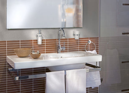 Hållare med tandborstglas, frostat glas