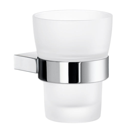 Hållare med tandborstglas, frostat glas